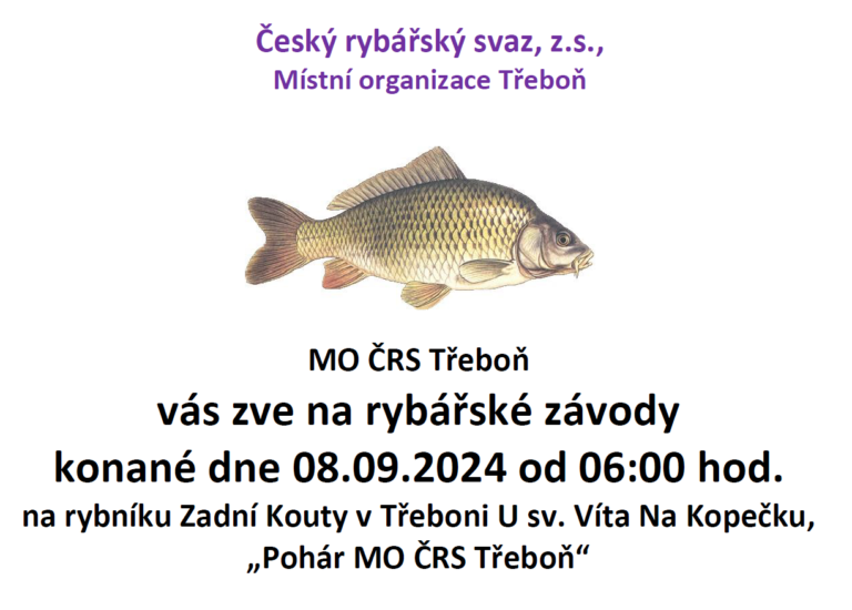 Přečtete si více ze článku Rybářské závody o Pohár MO ČRS Třeboň 08.09.2024